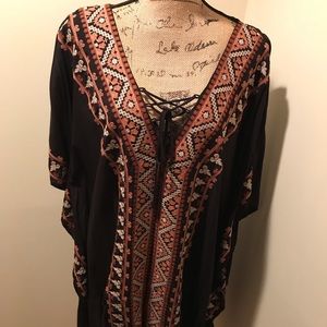 Southwest print tunic/poncho